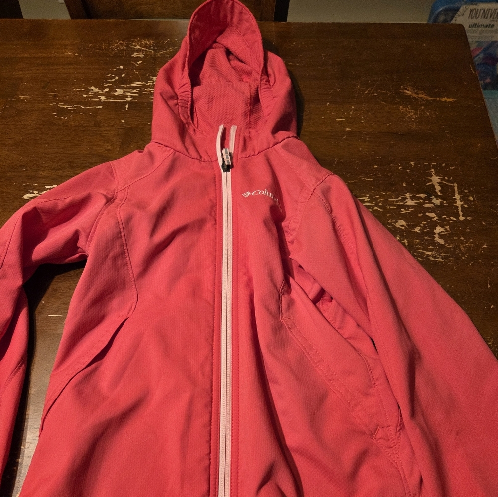 Columbia Pink Hooded Windbreaker
